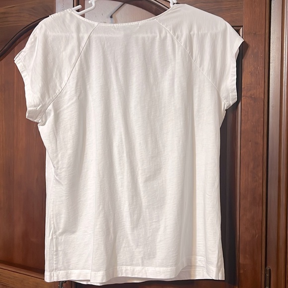 🌺 LAUREN RALPH LAUREN white short sleeves top Size L - Picture 3 of 5